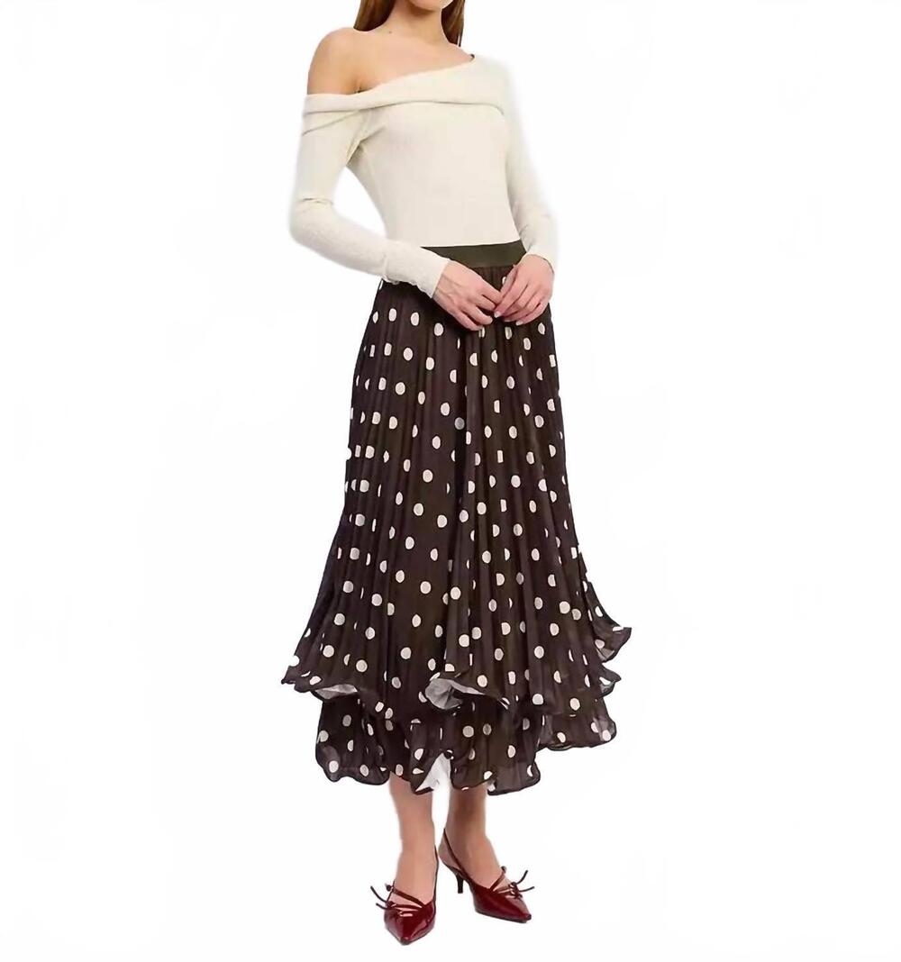 NEW EN SAISON lainey maxi skirt in brown - Picture 3 of 4